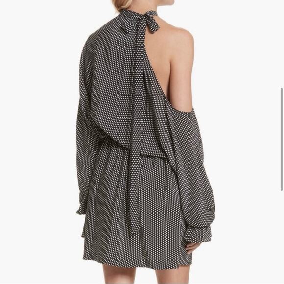 Silk Star Print Cold Shoulder Robert Rodriguez 100 Silk Dress, XSmall - Picture 2 of 12